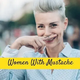 women with mustache