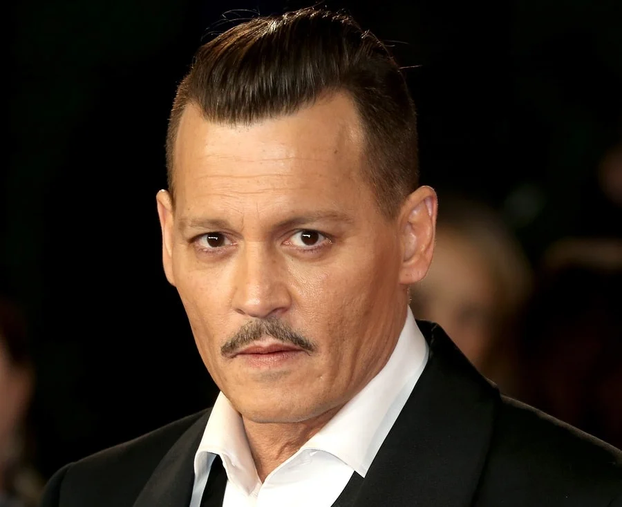 actor johnny depp with pencil thin mustache
