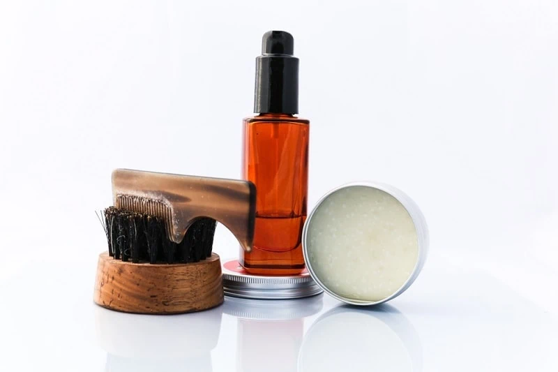 Beard Oil Boar Bristle Brush and Beard Balm Grooming Kit