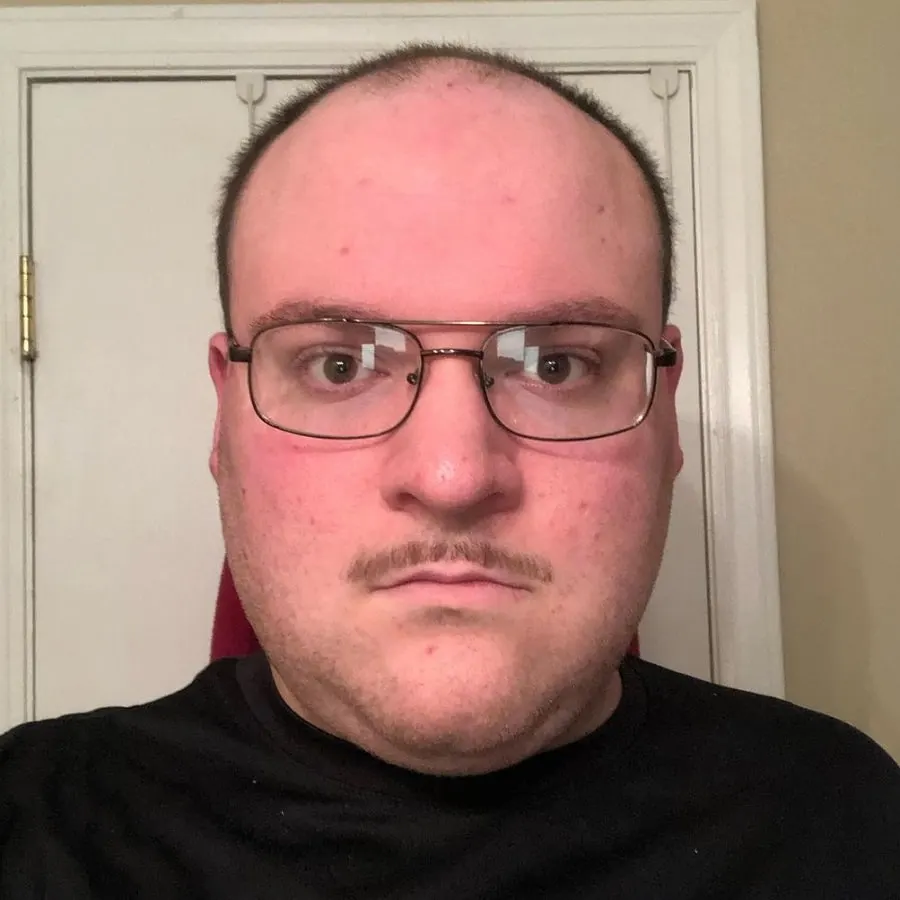 pencil thin mustache with glasses