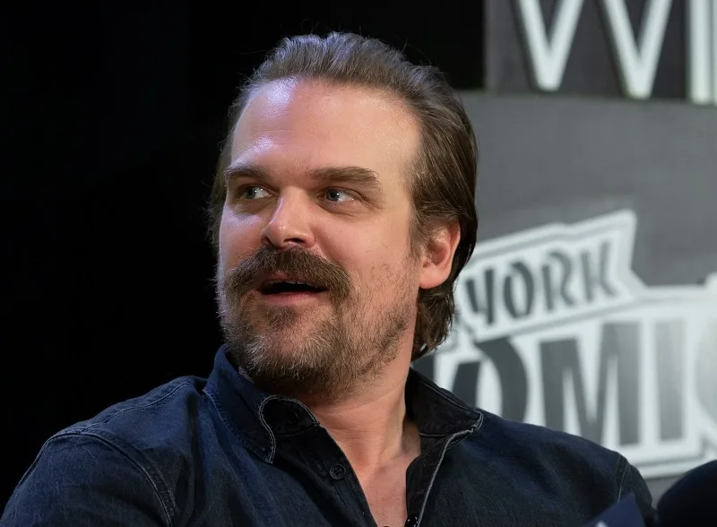 David Harbour with Mustache