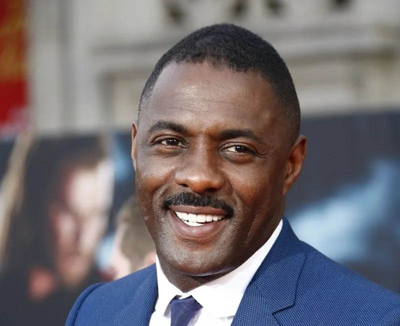 Idris Elba with Caterpillar Mustache