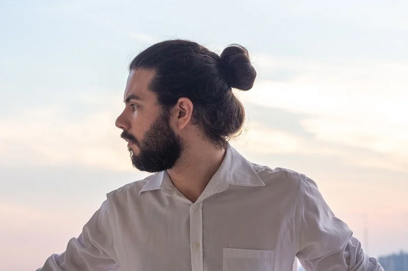 Man Bun with Full Beard