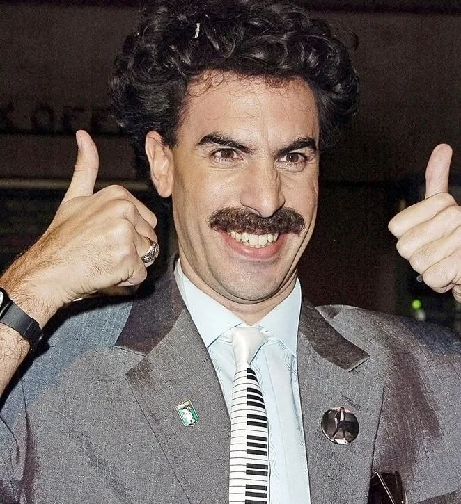 Sacha Baron Cohen with Mustache