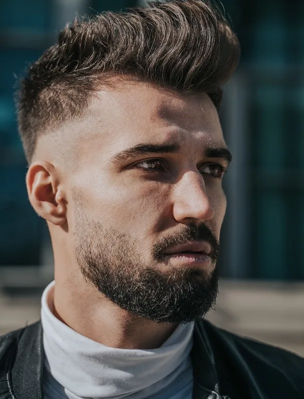 Skin Fade with Heavy Stubble