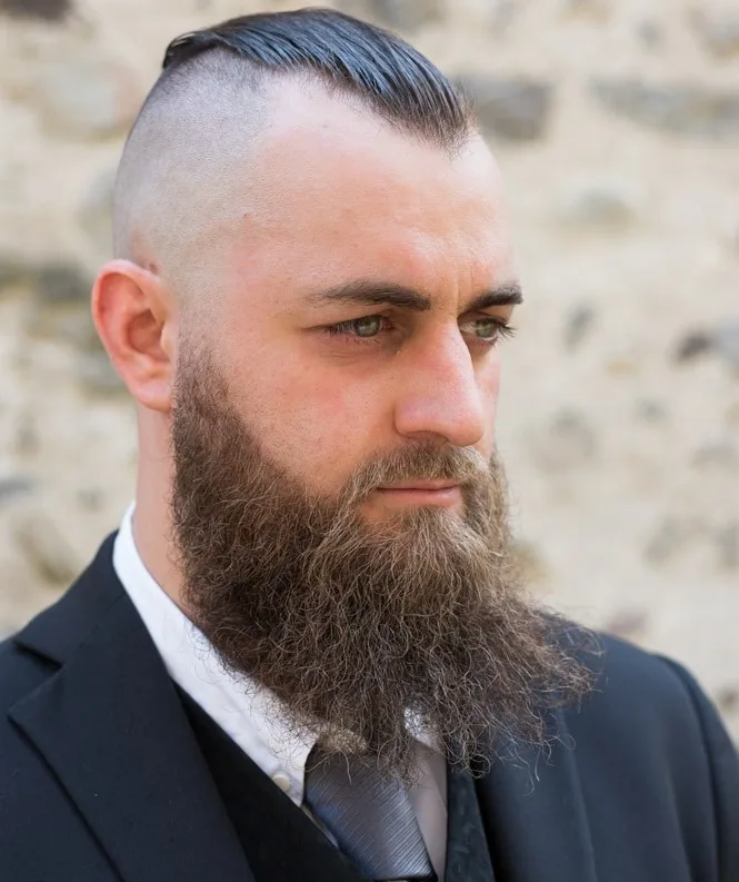 Slick Back Fade with Long Beard