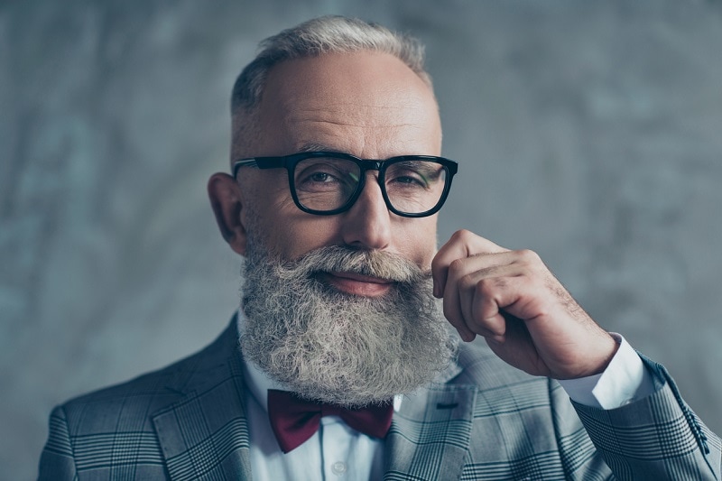 White Curly Full Beard