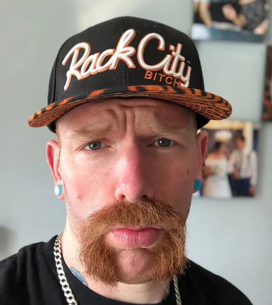 ginger horseshoe mustache