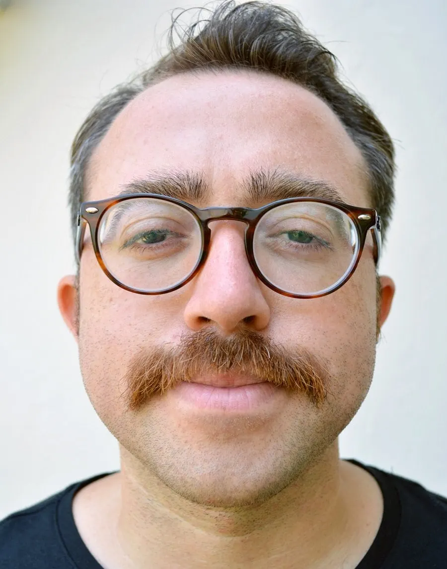 mustache with glasses