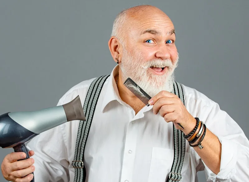 Straighten beard outlet with hair dryer