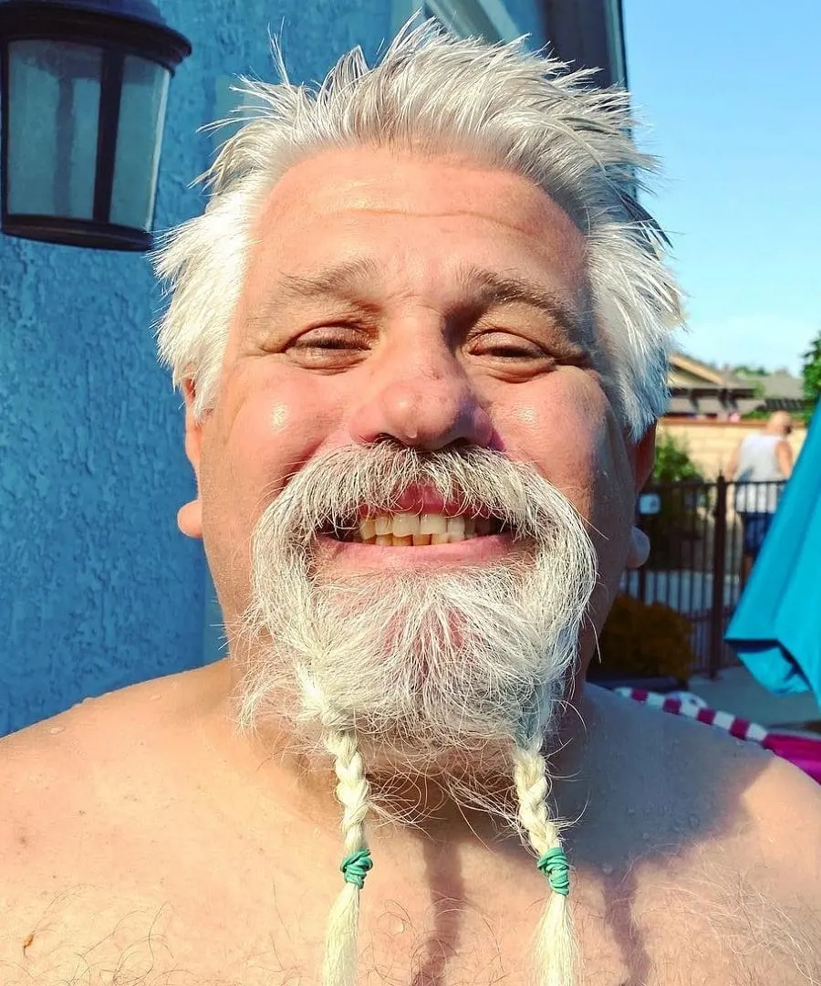 white braided beard