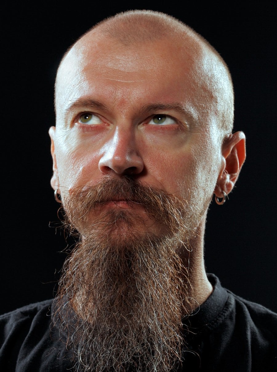 long beard with bald head