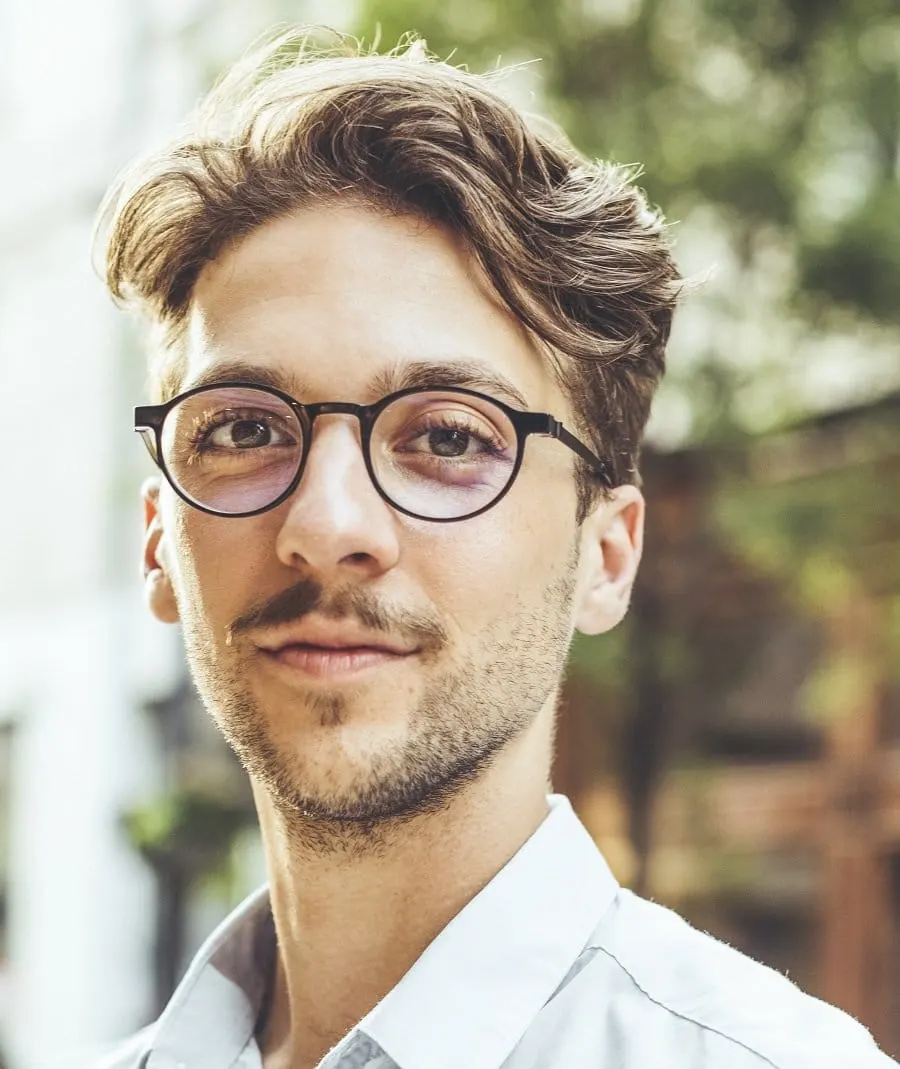 5 o'clock shadow beard and glasses