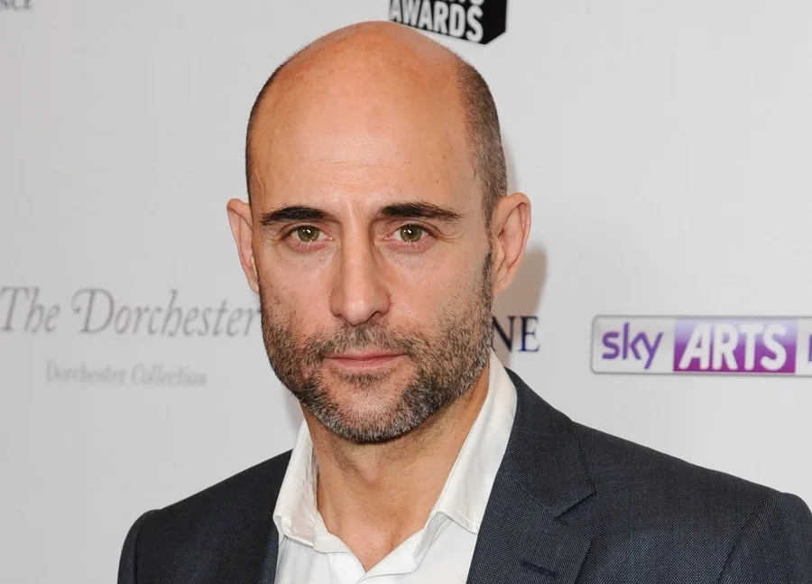 Bald Celebrity Mark Strong With Beard