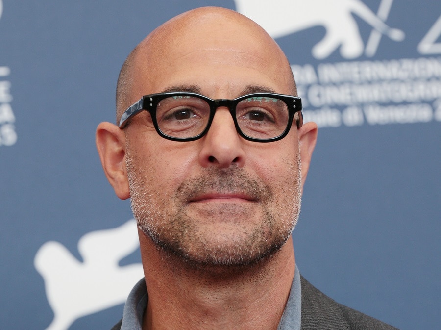 Bald Celebrity Stanley Tucci With Beard