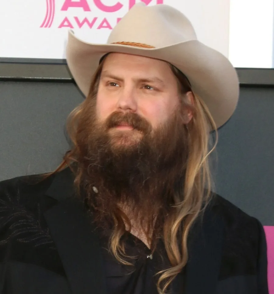 Country Singer Chris Stapleton With Long Hair and Beard