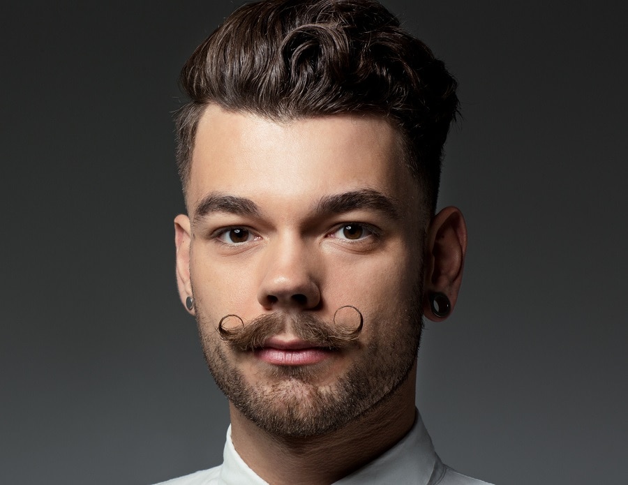 Hungarian mustache with stubble beard