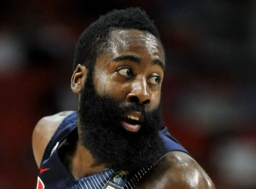 NBA Player James Harden with Full Bushy Beard