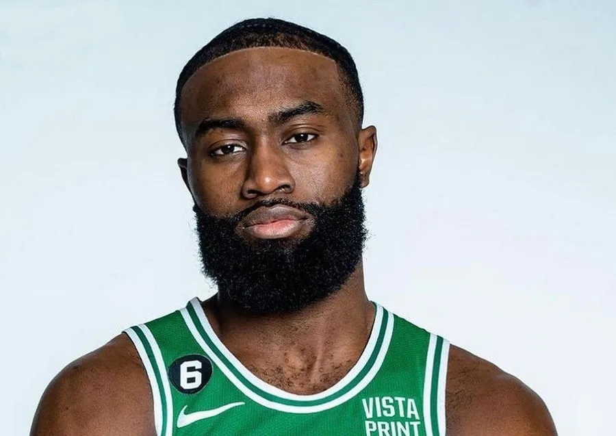 NBA Player Jaylen Brown With Full Curly Beard