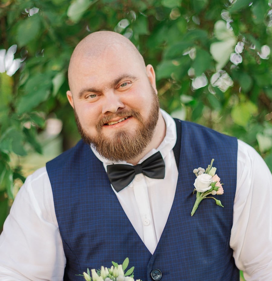beard style for bald men in wedding