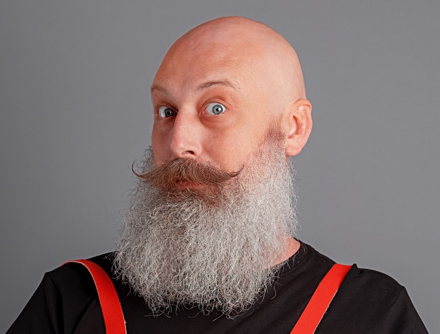 bearded bald guy with grey beard