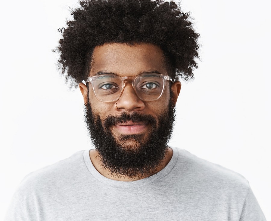 beardstyle for black men with glasses
