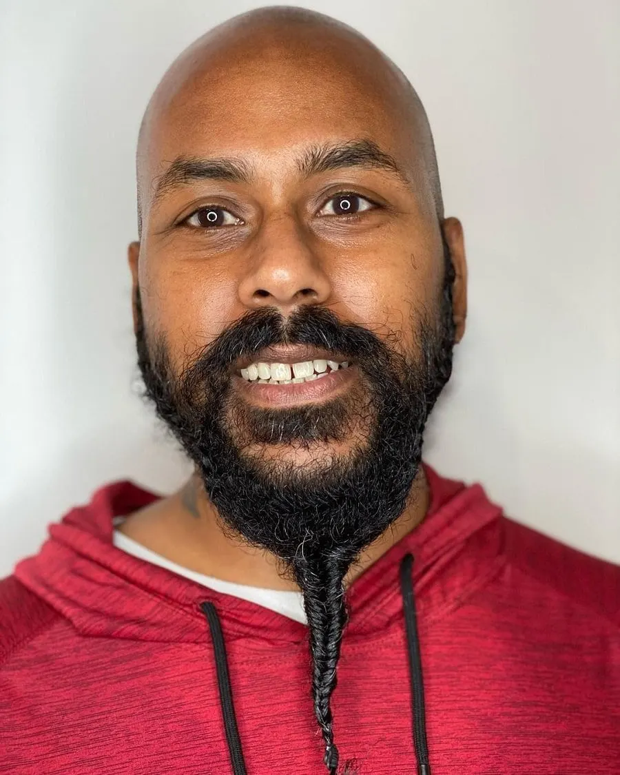 braided beard for black bald men