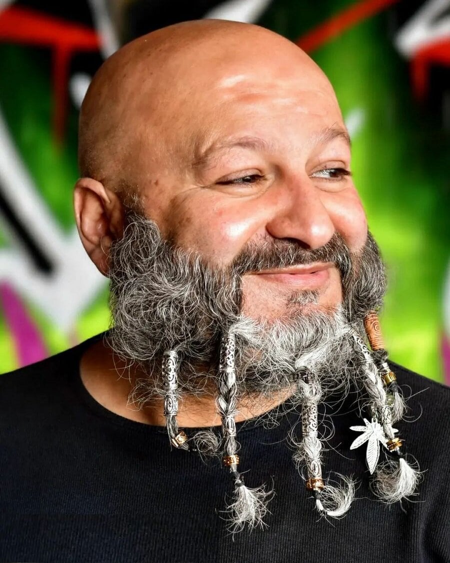 braided beard for older men