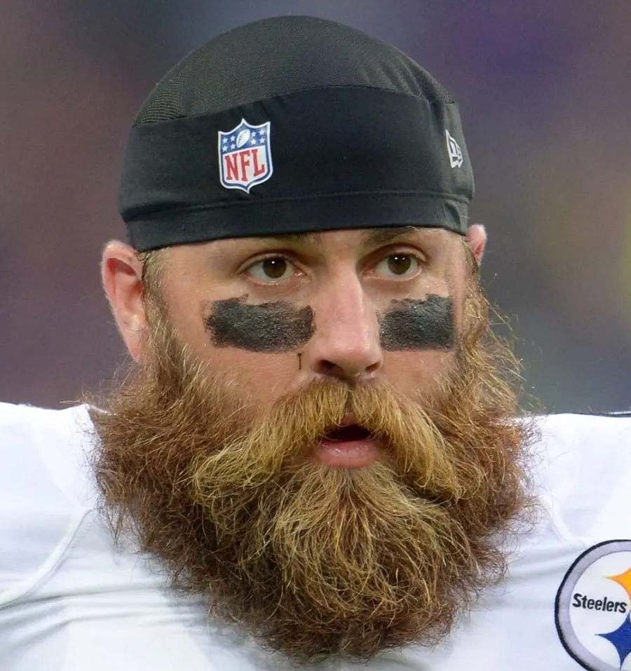 brett keisel thick beard with mustache