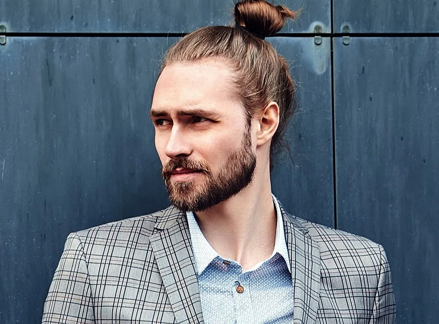 corporate man bun with beard