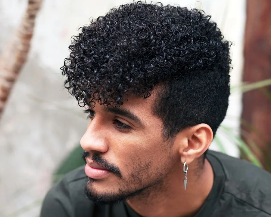 curly undercut with beard