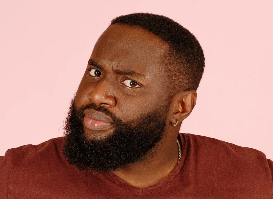 edgar cut with long beard for black men