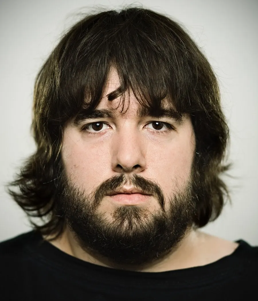fat guy with long hair and beard