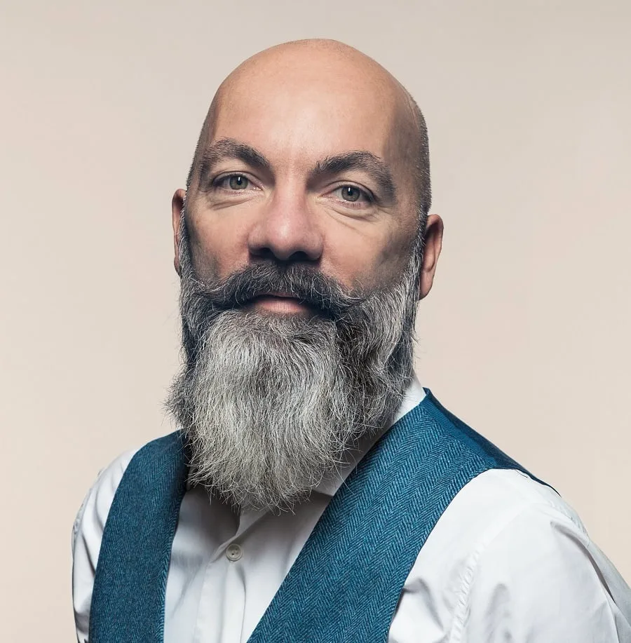grey beard for bald head