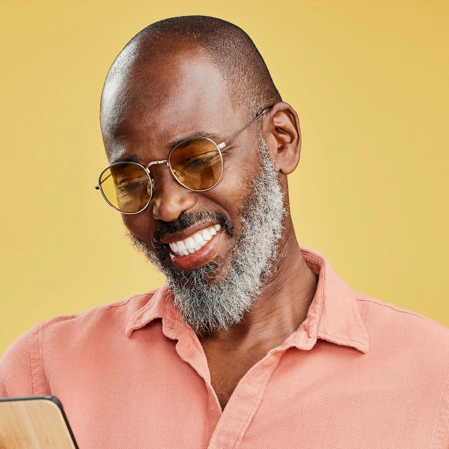 grey beard for black bald men