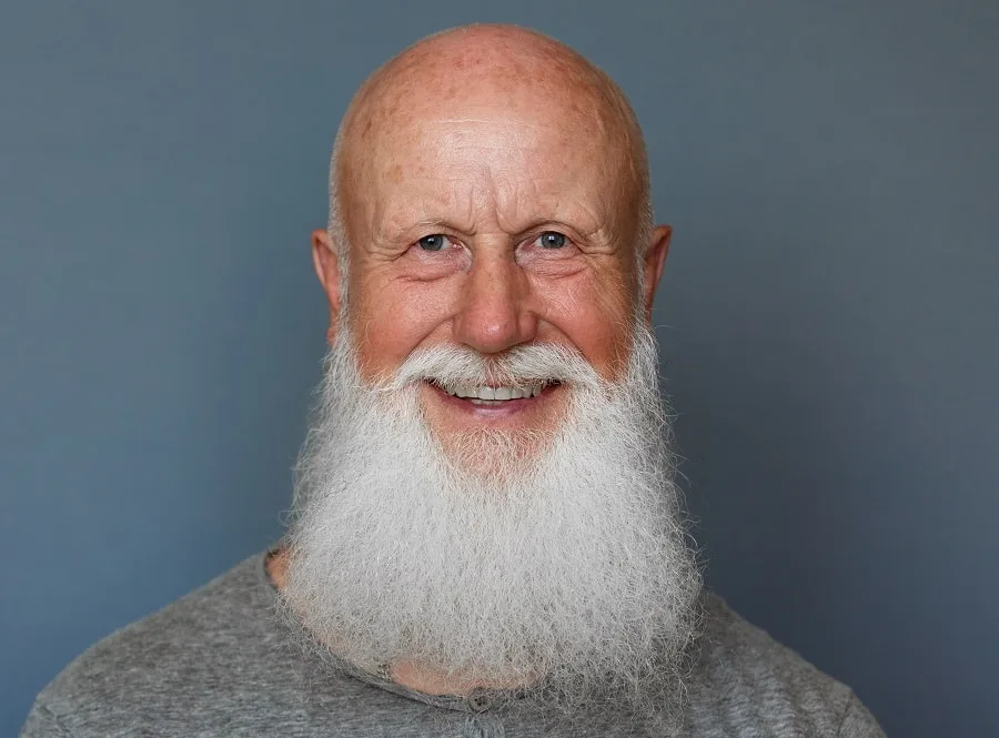 long grey beard for bald head