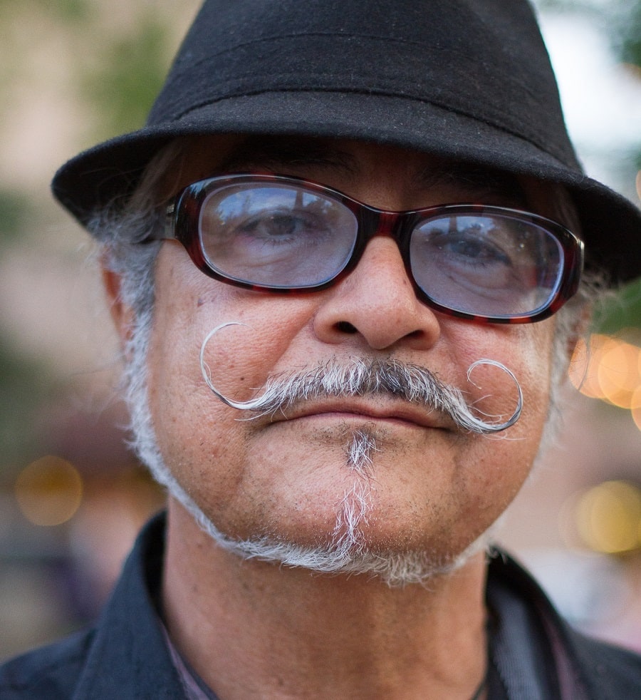 Handlebar Moustache With Goatee