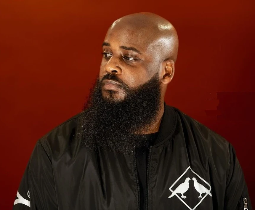 long beard style for black bald men