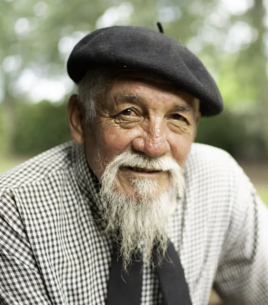long goatee beard for older men