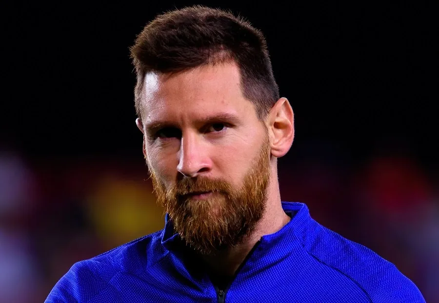 messi with bushy beard style