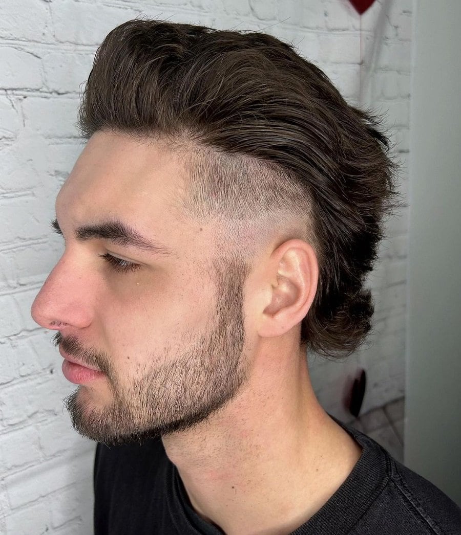 mullet haircut with beard