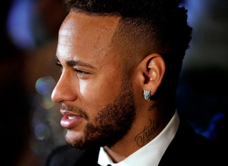 neymar with faded beard style