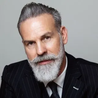 older men hairstyle with beard