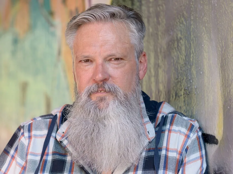 older men hairstyle with long beard