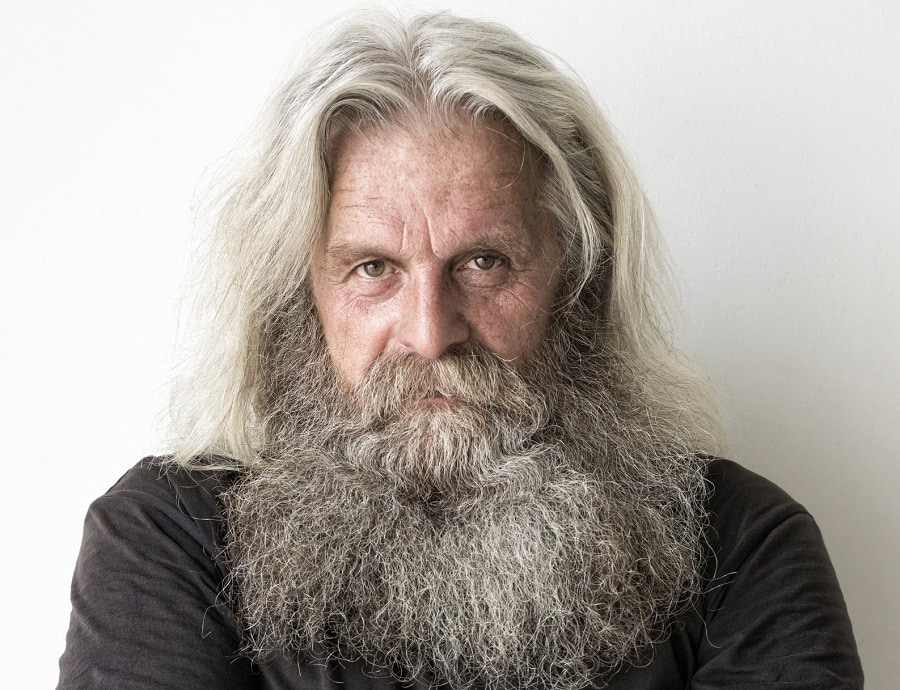 older men long hair with beard