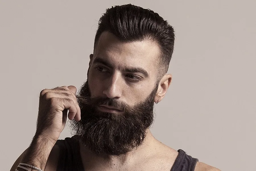 pompadour with long beard