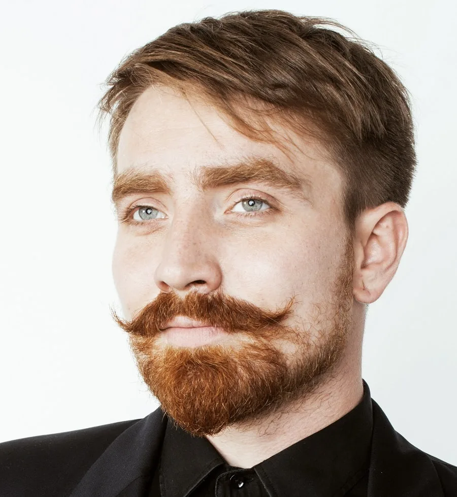 red Hungarian mustache and beard