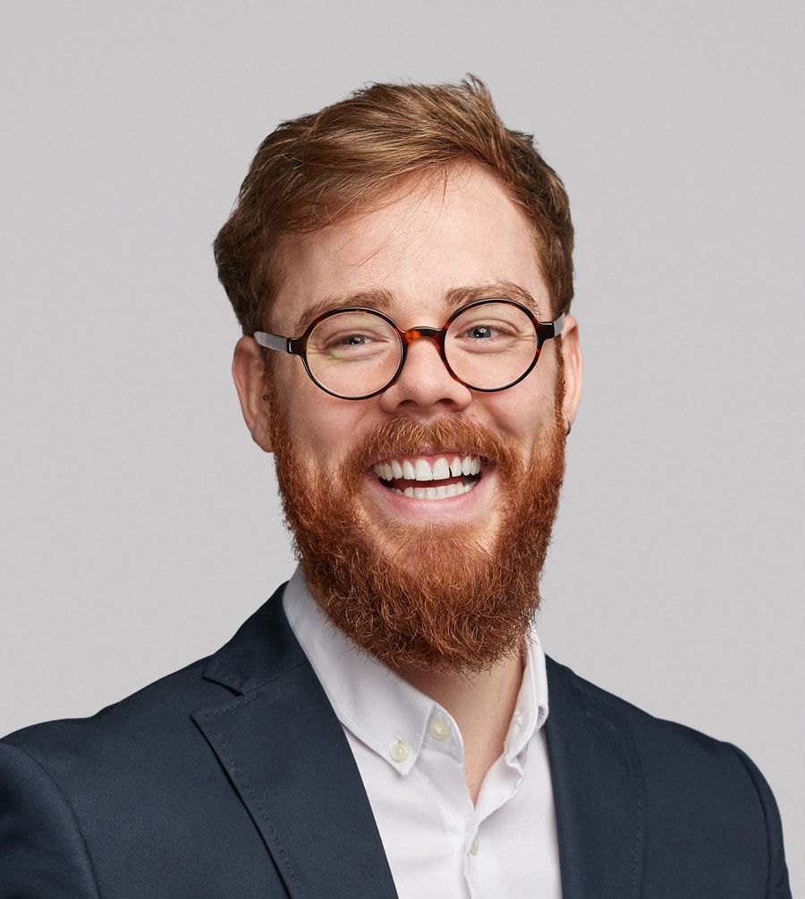 red beard for men with glasses