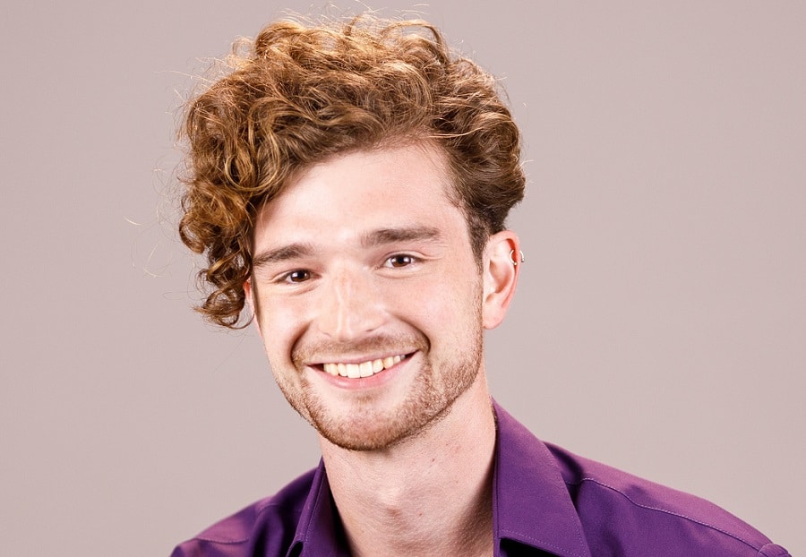 red curly hair with scruffy beard
