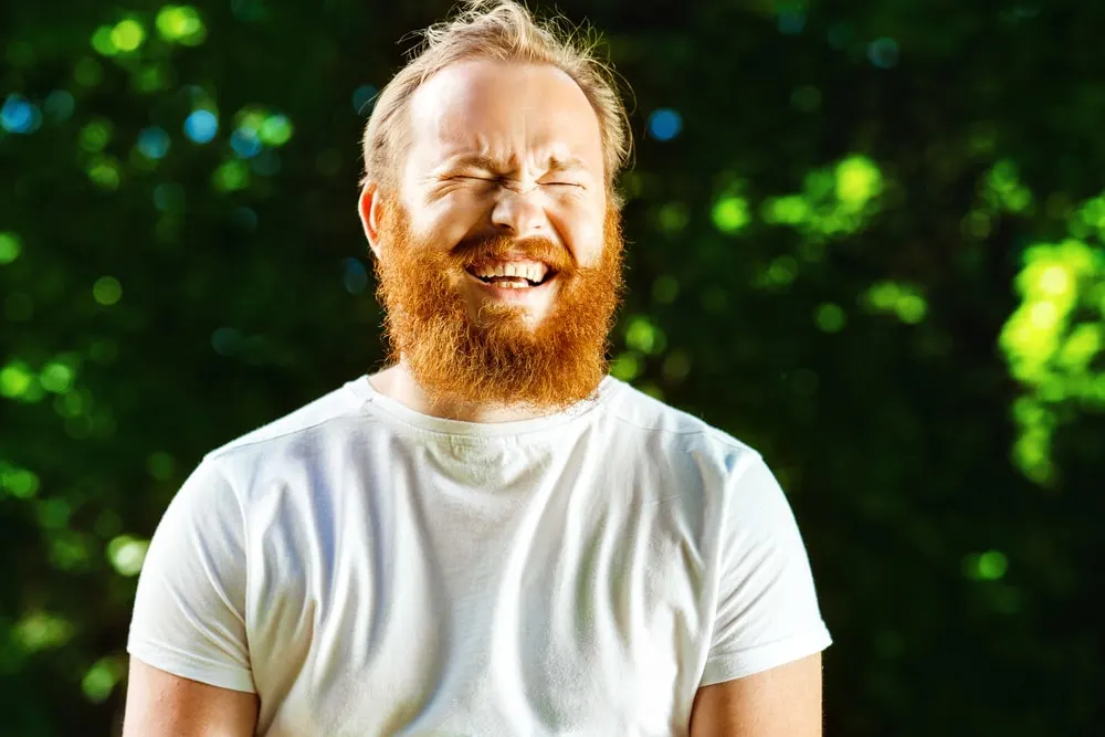 ginger beard with brown hair